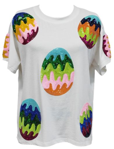 Queen of Sparkles Groovy Easter Egg Tee
