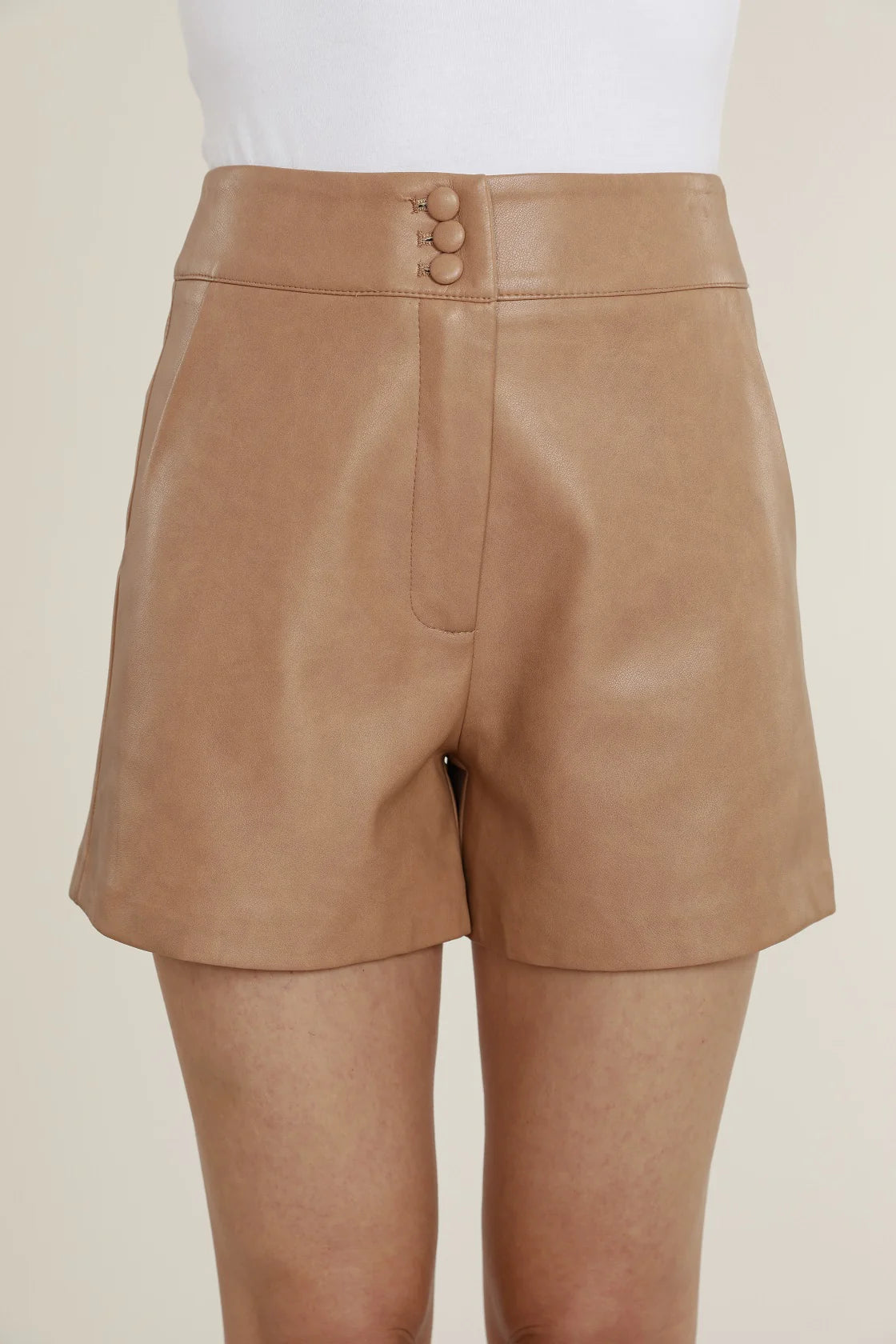 Vegan Leather Shorts - Copper