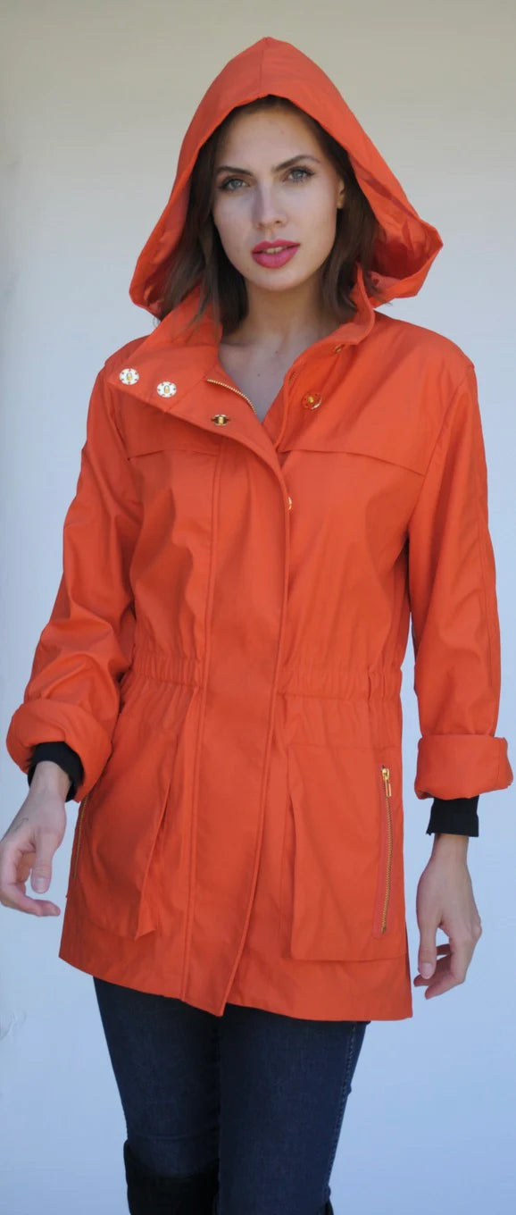 Anna Rain Jacket - Hermes Orange