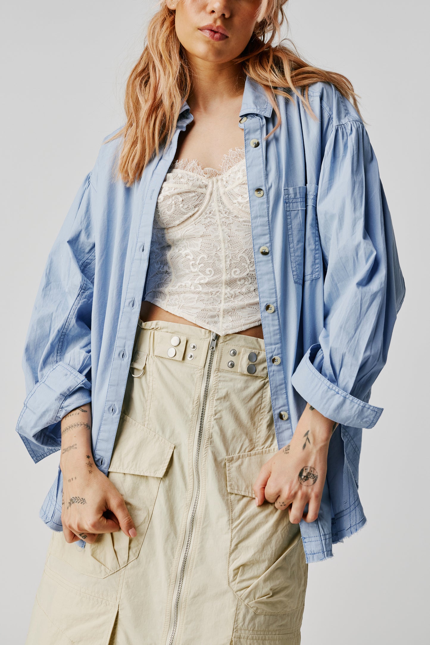 Free People Happy Hour Solid Shirt