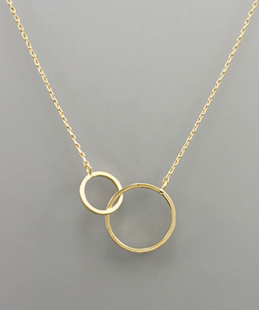 Circle Linked Brass Necklace